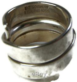 Vintage Norway Modernist Plus Studios Sterling Silver Ring Size 6 925S