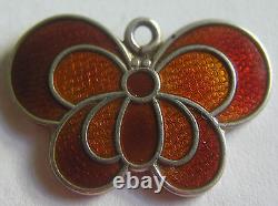 Vintage Norway Scandinavian Silver Enamel Butterfly Charm David Andersen