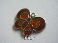 Vintage Norway Scandinavian Silver Enamel Butterfly Charm David Andersen