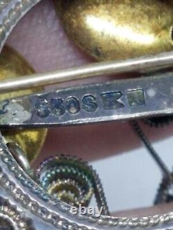 Vintage Norwegian 830S Silver Solje Wedding Brooch Pin Norway