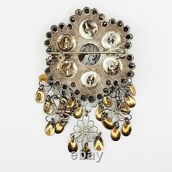 Vintage Norwegian SØLJE Brooch Pin 830 Silver Bunadsolv Jewelry