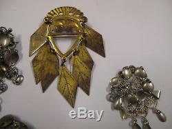 Vintage Norwegian Swedish silver-Solje wedding pin-brooch lot 8st 830S