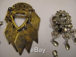 Vintage Norwegian Swedish silver-Solje wedding pin-brooch lot 8st 830S