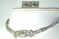 Vintage Otis Sterling Silver Necklace & Earrings Set Demi Parure