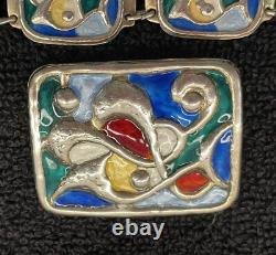 Vintage Oystein Balle Modern Abstract Bracelet Brooch Set Sterling Silver Norway