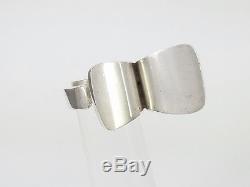 Vintage Pekka Piekainen Finland Sterling Silver Modernist Ring Sz 6.75 To Sz 7