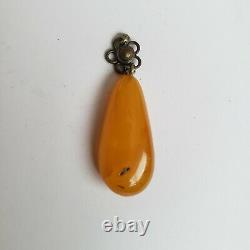 Vintage Pendant Amber Retro Collectible Jewelry