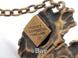 Vintage Pentti Sarpaneva Finland Bronze Modernist Bracelet