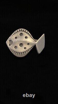 Vintage Rune Tennesmed Pewter Fish Brooch/Pin Made In Sweden Classic Jewelry