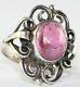 Vintage Scandinavian 830s 830 Silver Pink Tourmaline Ring Size 7