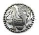 Vintage Scandinavian Signed BH 830 Silver Dragon Serpent Round Brooch