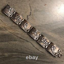 Vintage Scandinavian Silver Peer Gynt Panel Bracelet