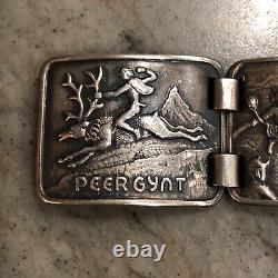 Vintage Scandinavian Silver Peer Gynt Panel Bracelet