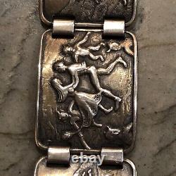 Vintage Scandinavian Silver Peer Gynt Panel Bracelet