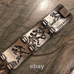 Vintage Scandinavian Silver Peer Gynt Panel Bracelet