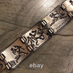 Vintage Scandinavian Silver Peer Gynt Panel Bracelet