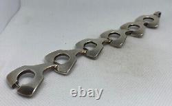 Vintage Scandinavian Sterling Silver Link Bracelet SIGNED PM W