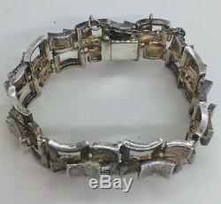 Vintage Scandinavian Sterling Silver Modernist Heavy Unusual Bracelet