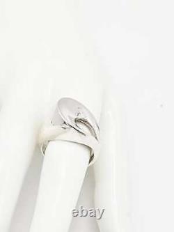 Vintage Scandinavian Style Abstract Modernist Sterling Silver Bold Cocktail Ring