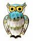 Vintage Signed David Anderson Norway Sterling Silver Guilloche Enamel Owl Brooch