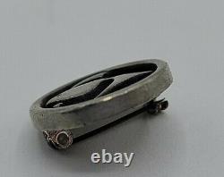 Vintage Signed R Tennesmed Pin Sweden Modernist Pewter Fish Brooch Jewelry
