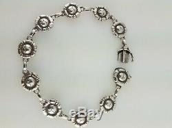 Vintage Sterling GEORG JENSEN Bracelet floral / flower design no. 45 Denmark