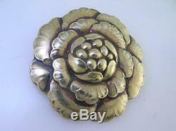 Vintage Sterling GEORG JENSEN Floral Pin / Brooch with gold wash 176 Denmark