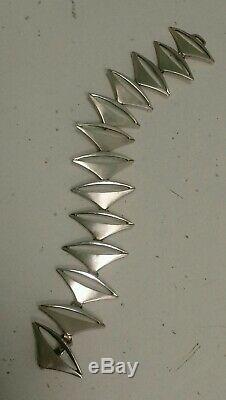Vintage Sterling Silver 1960's Modernist Bracelet Signed by Warmind Denmark Poul