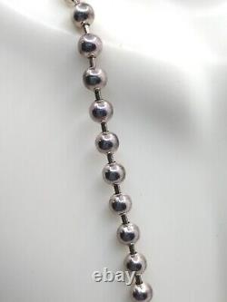 Vintage Sterling Silver Bead Ball Necklace Designer Signed Italy Y Statement WOW