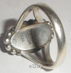 Vintage Sterling Silver Georg Jensen 9 Denmark Lapis Ring Size 6.5