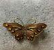 Vintage Sterling Silver Guilloche Enamel Butterfly Pin Brooch Hroar Prydz Norway