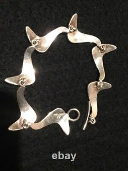 Vintage Sterling Silver Modernist Bracelet & Earrings by Arne Johansen Denmark