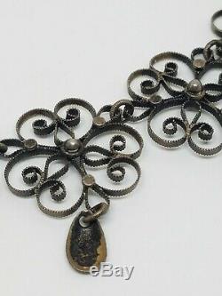 Vintage Sterling Silver Solje Filigree Wedding Necklace