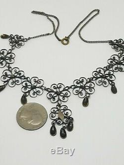 Vintage Sterling Silver Solje Filigree Wedding Necklace