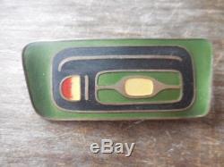 Vintage Thune Norway Sterling Enamel Modernist Mid Century Pin Brooch