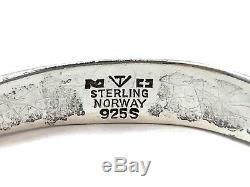 Vintage Tone Vigeland Handwrought Norwegian Sterling Silver Bangle Bracelet