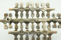 Vintage UNI D-A David Andersen INV M. B. Sterling Silver 925 Brutalist Pin Brooch