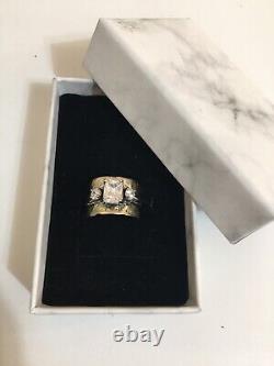 Vintage? Unique? 925 Sterling Silver? Princess Cut? CZ Ring S 6.5 Handmade