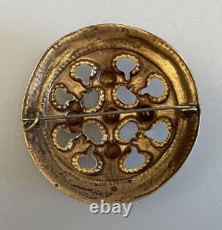 Vintage Viking Celtic Brass/Bronze Brooch Pin By Kalevala Koru, Finland