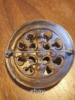 Vintage Viking Celtic Bronze Brooch Pin By Kalevala Koru Finland