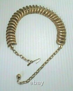 Vintage Volupte Necklace Tone Modernist Choker Gold Link Costume Jewelry Signed