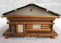 Vintage Wooden Scandinavian Style House Musical Box/Jewellery Box