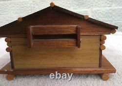 Vintage Wooden Scandinavian Style House Musical Box/Jewellery Box