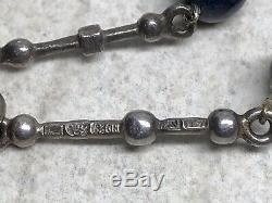 Vintage modernist Finland Kultateollisuus Ky 830H Silver Lapis Beads necklace