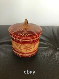 Vintage trinket or jewelry box or power jar hand carved maybe Scandinavian 4.5