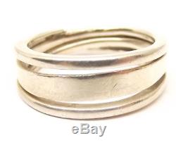 Vtg Anna Greta Eker Sterling Silver Ring Sz 7.75 Norwegian Modernist Norway Coil