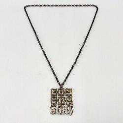 Vtg Finnish Bronze Necklace w Pendant Alpo Tammi Tammen Koru Brutalist Jewelry