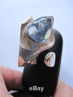 Vtg LAPPONIA Kohoutek Ring Designed by Björn Weckström Sterling Silver & Acrylic