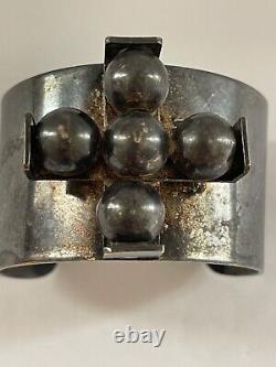 Vtg Modernist AD Designs Denmark Silver Cuff Bracelet Scandinavian Jewelry