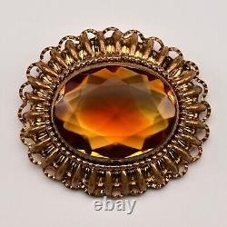 WEST GERMANY Original Vintage Brilliant Cut Soviet Era Estate Pendant Brooch Pin